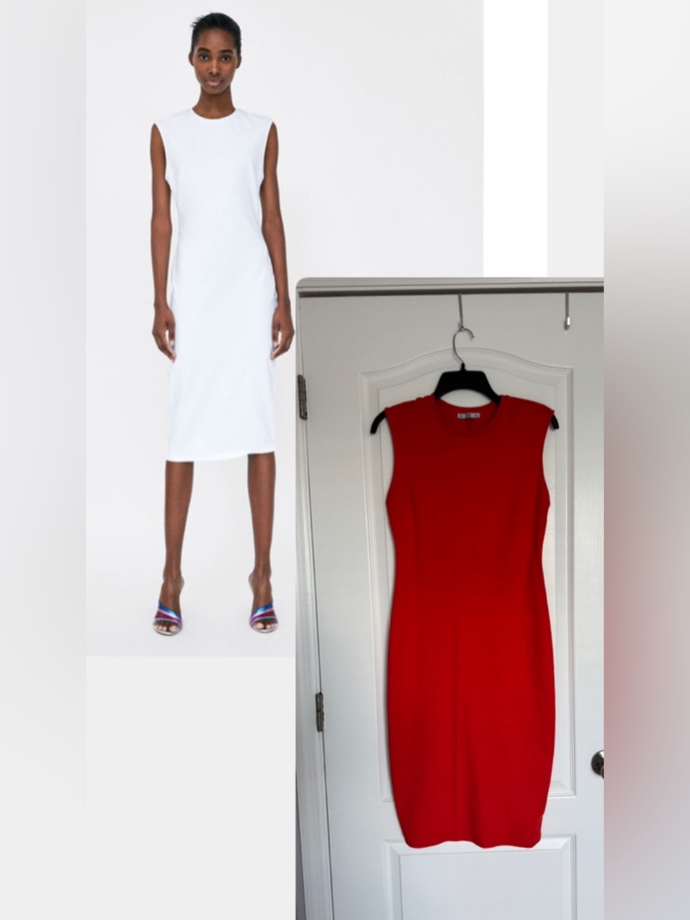 Zara red midi dress